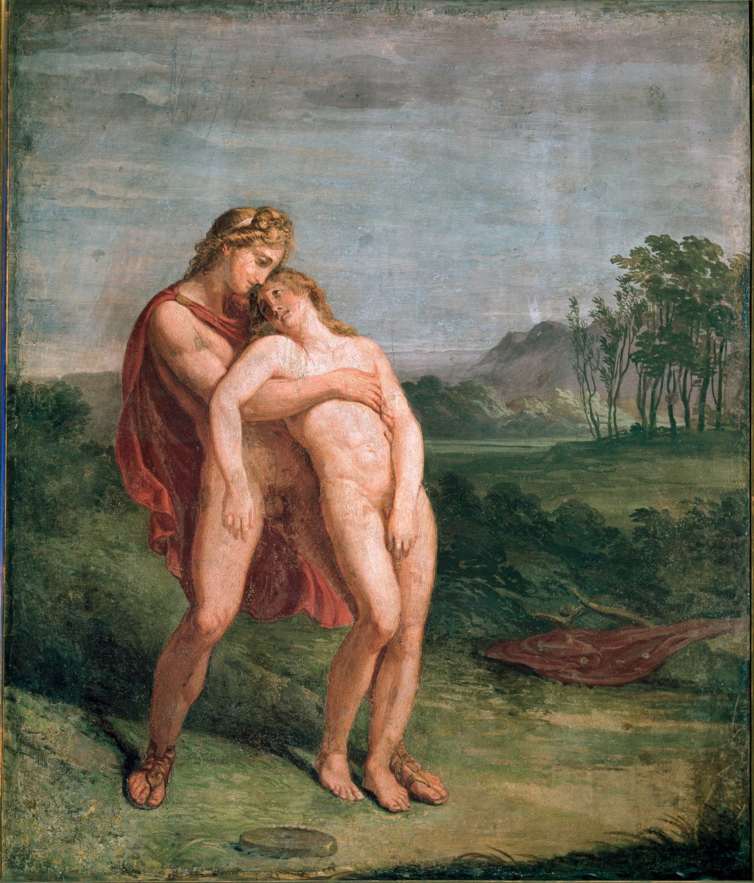 Apollon et Hyacinthe Fresque par Andrea Appiani (1754-1817) Dim. 116x100 cm Milan, Pinacoteca di Brera - Andrea the Elder Appiani