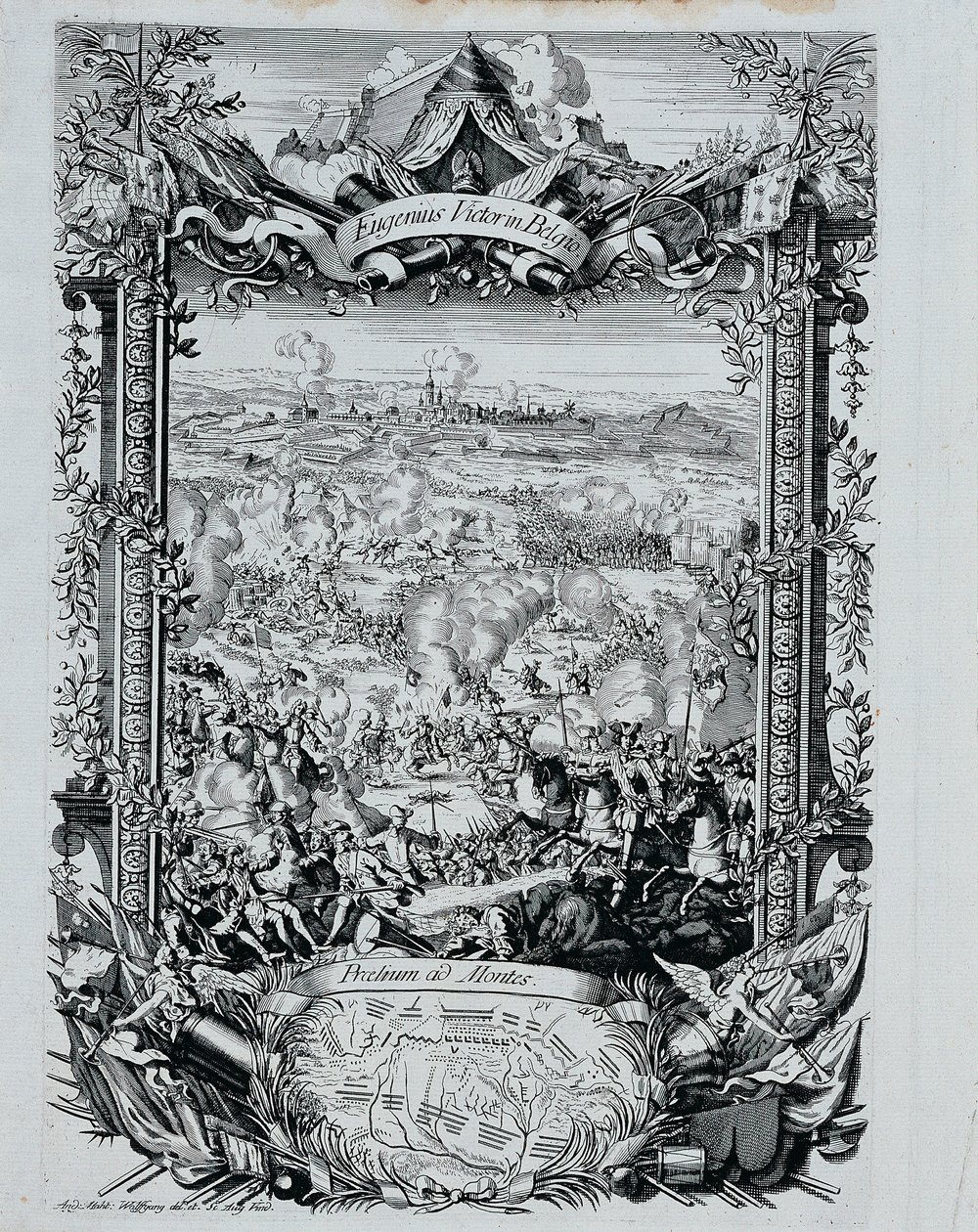 La victoire du prince Eugène François de Savoie en Belgique - Andreas Matthias Wolffgang