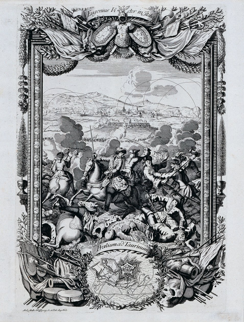 La victoire du prince Eugène de Savoie en Italie - Andreas Matthias Wolffgang