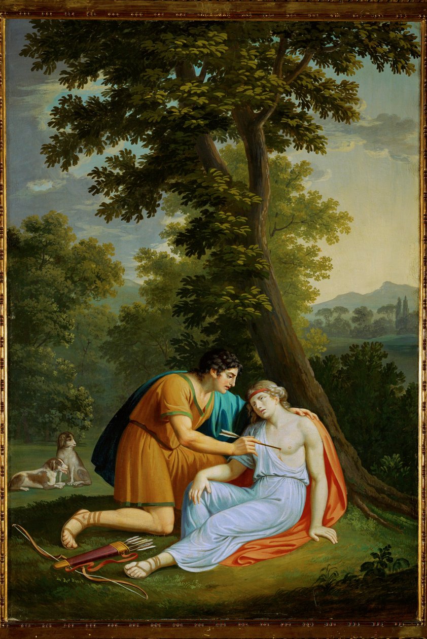 Procris et Cephalos (peinture sur toile) - Andreas Nesselthaler