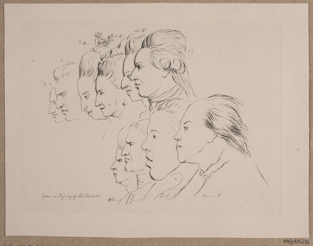 10 portraits : Enevold Brandt, Johann Friedrich Struensee, Caroline Mathilde, Julieane Marie, Arveprins Frederik, Christian VII, Marie Jeanne Clemens, J. F. Clemens, Jens Juel et Nicolai Abildgaard - Andreas Peter Madsen