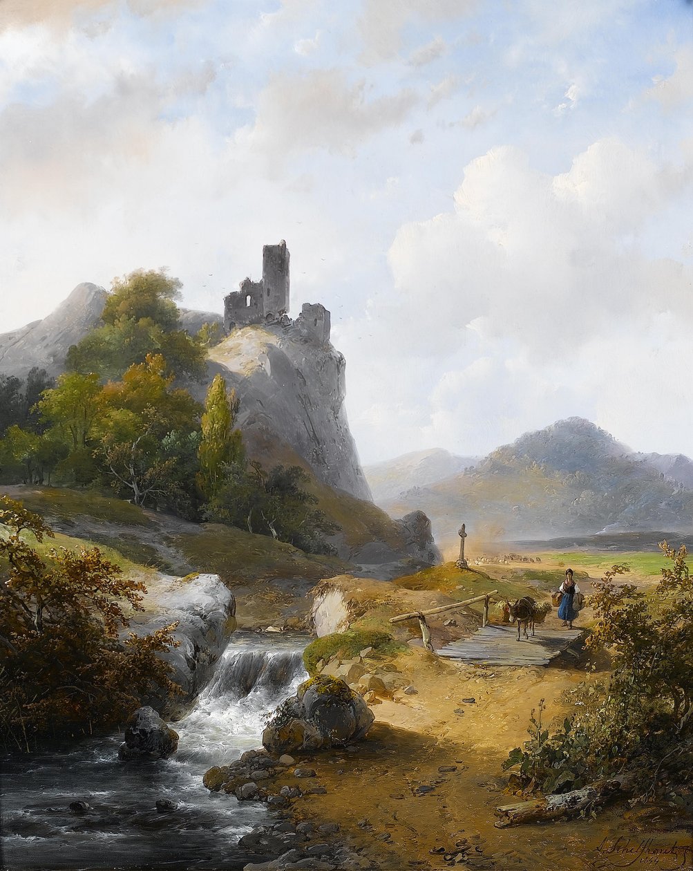 Paysage allemand avec ruine - Andreas Schelfhout