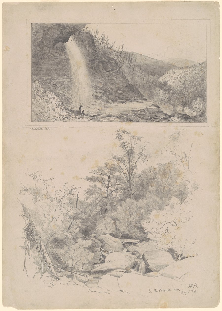 Chute de Kaatskill; et Dans le Clove de Kaatskill - Andrew Fisher Bunner