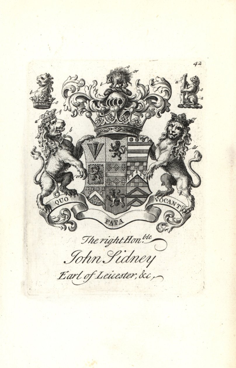 Blason et crête du très honorable Jocelyn Sidney, 7e Comte de Leicester - Andrew Johnston