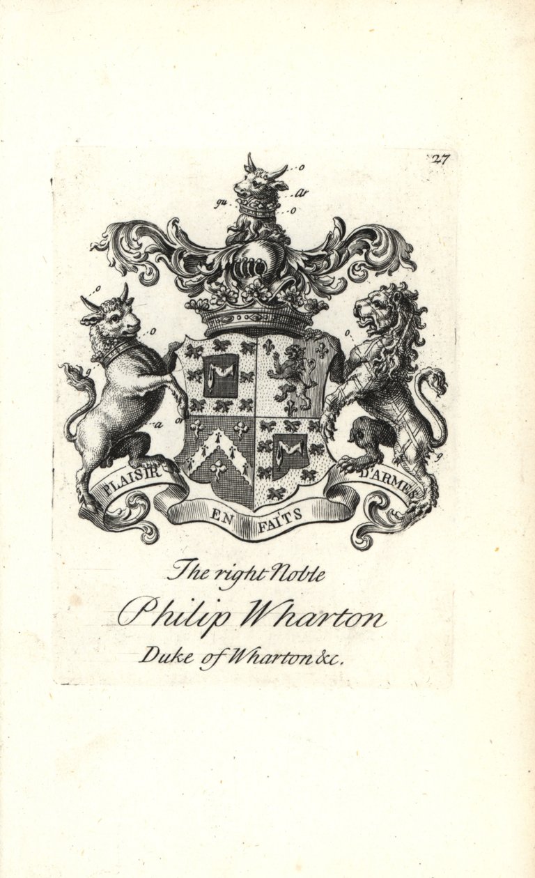 Blason et crête du très noble Philip Wharton - Andrew Johnston