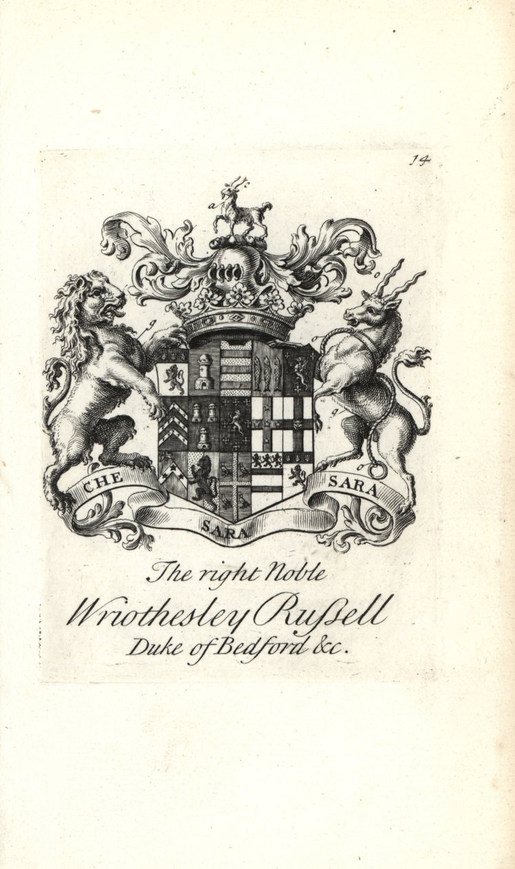 Blason et crête du très noble Wriothesley Russell, 3e duc de Bedford - Andrew Johnston