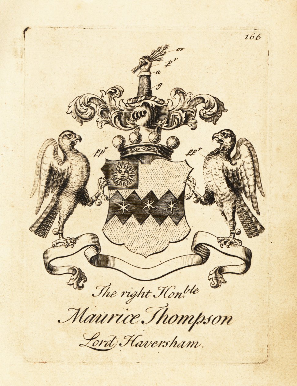 Blason du très honorable Maurice Thompson, Lord Haversham, 2e baron Haversham - Andrew Johnston