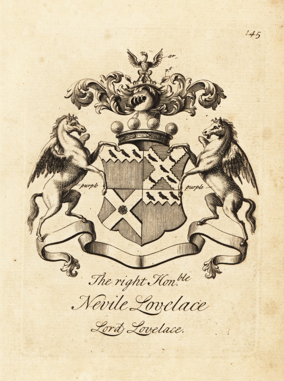 Blason du très honorable Nevile Lovelace, Lord Lovelace, 6e baron Lovelace - Andrew Johnston