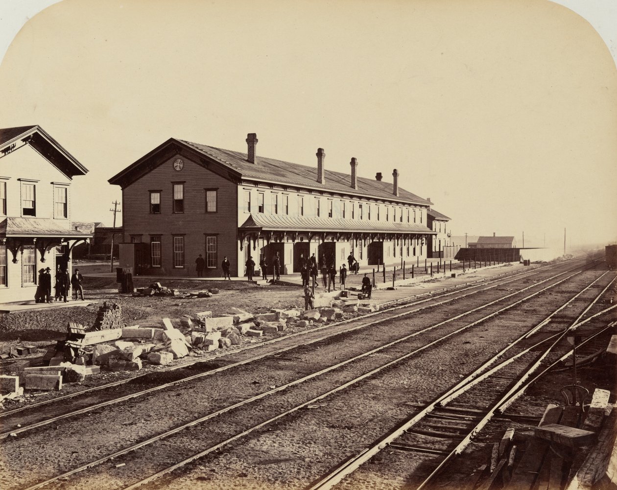 Plate 15. Laramie Hotel, Laramie City,1869 (photo) - Andrew Joseph Russell