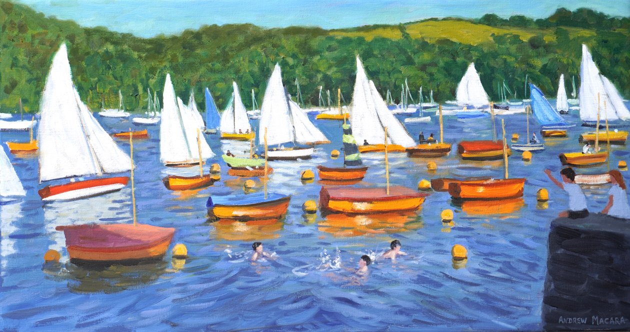 Fowey Regatta, 2025 (huile sur toile) - Andrew Macara