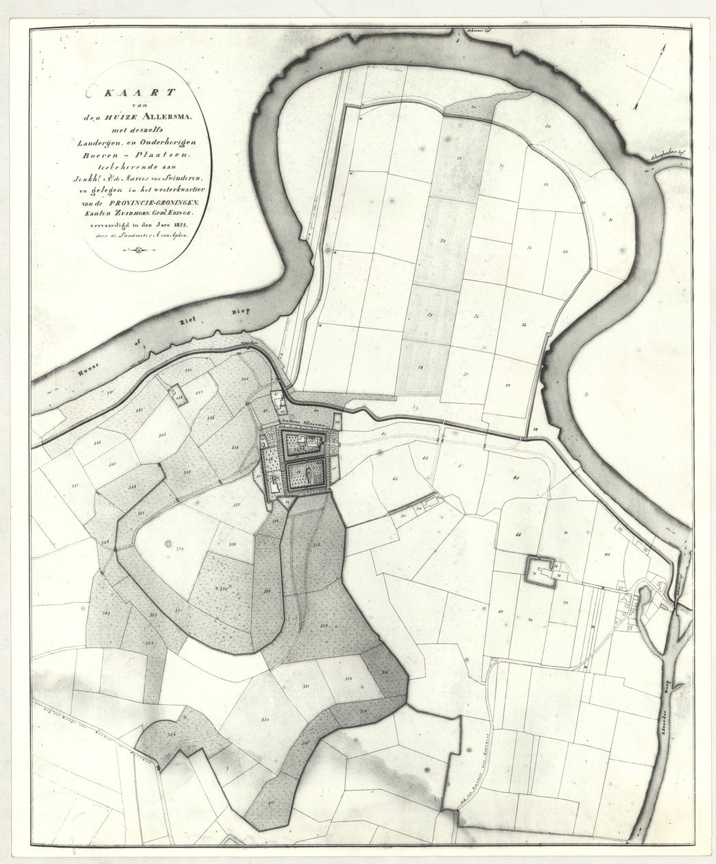 Allersma - carte Apken 1822 - Andries van Apken