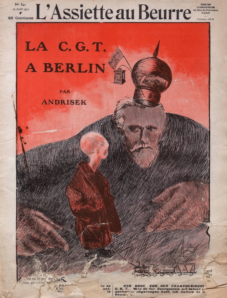 CGT, le syndicat français, couverture du magazine satirique français 