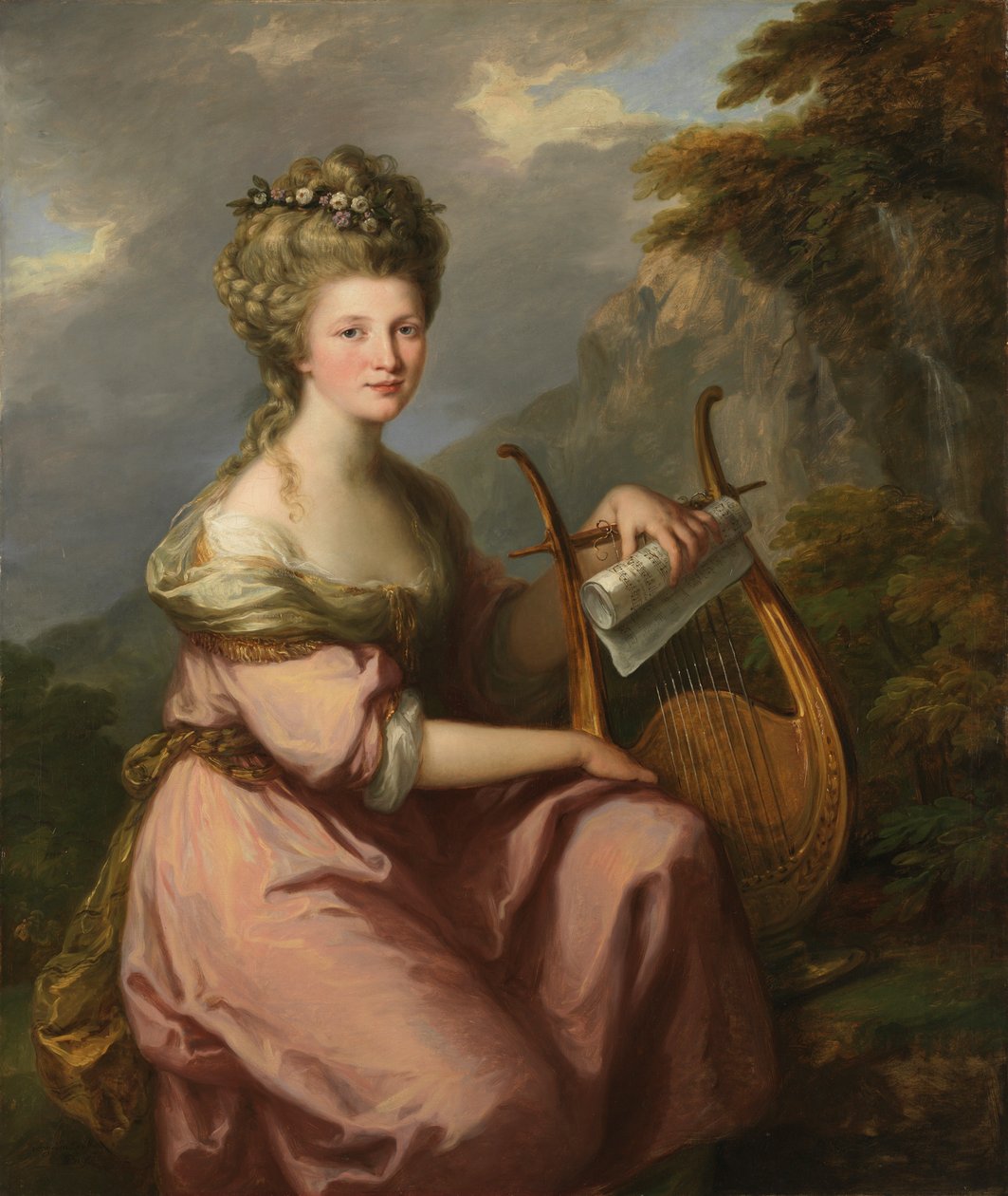 Portrait de Sarah Harrop Mme Bates en Muse - Angelica Kauffmann