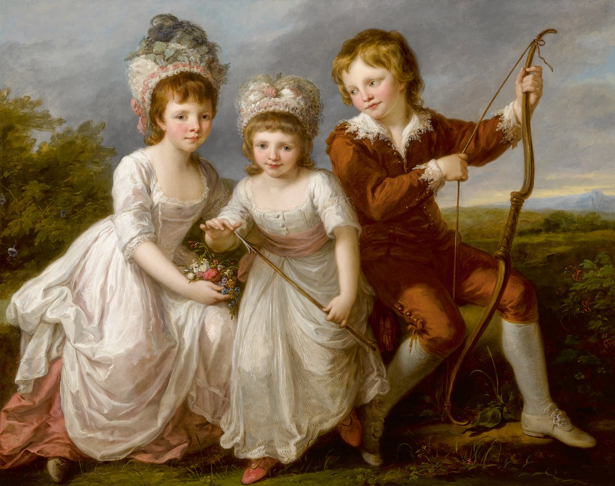 Portrait de Lady Georgiana Spencer, Henrietta Spencer et George Vicomte Althorp, vers 1766 - Angelica Kauffmann