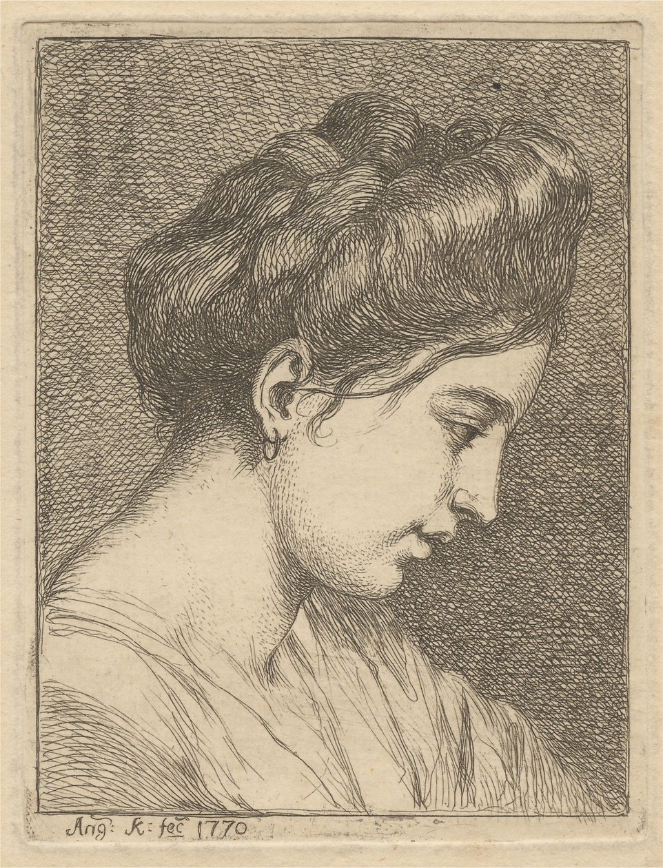 Tête de jeune femme de profil - Angelica Kauffmann