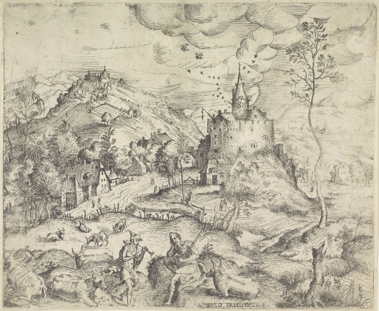 Paysage avec Mercure volant le troupeau d