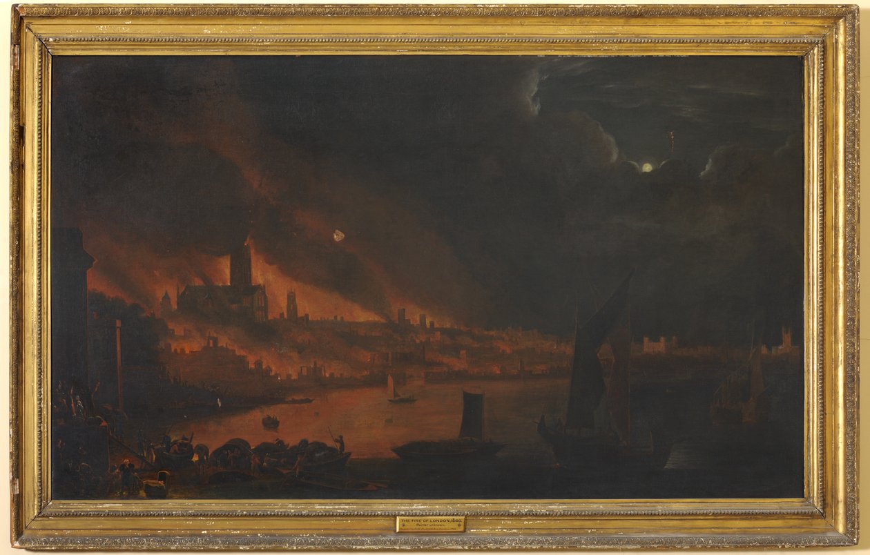 Le Grand Incendie de Londres, c.1666-1700 - Anglo Dutch School