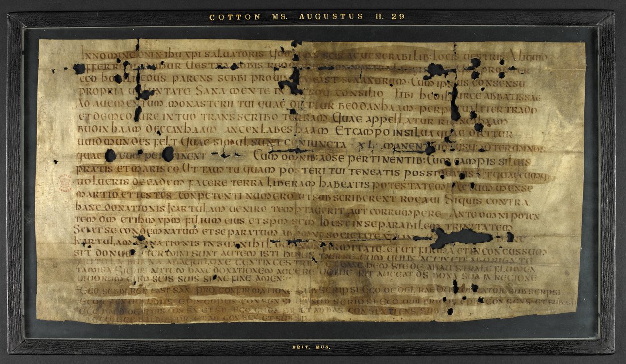 Concession de Hodilredus (Æthelred), parent du roi Sebbi des Saxons de l