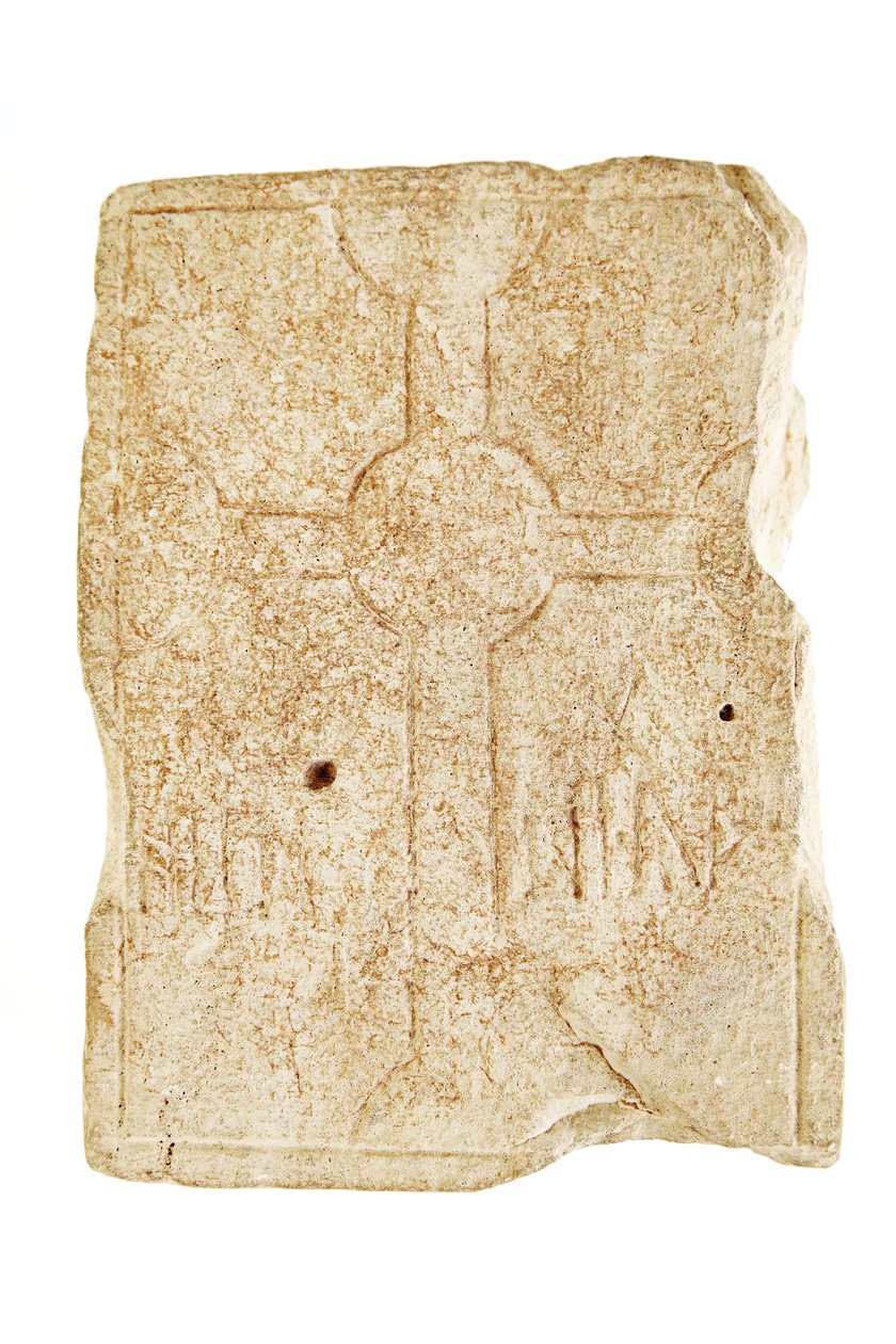 Pierre tombale, milieu du 7e au milieu du 8e siècle (calcaire) - Anglo Saxon Anglo Saxon