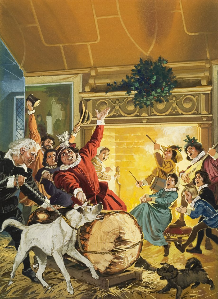 Apporter la bûche de Noël (gouache sur papier) - Angus McBride