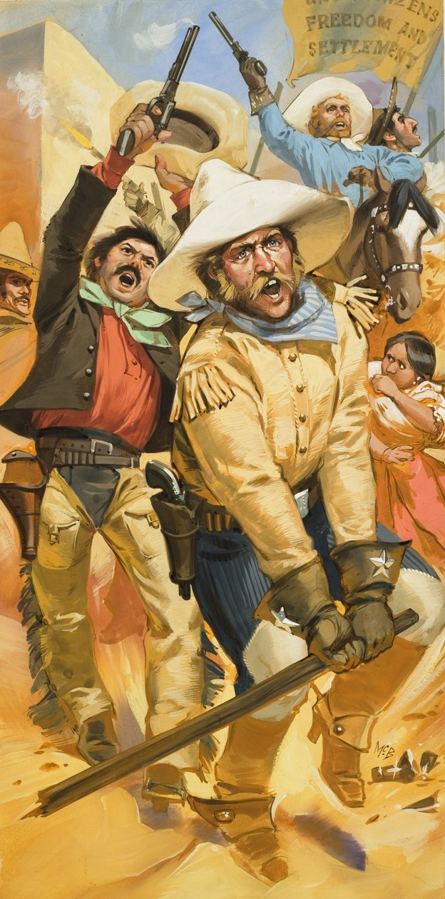 Trouble in Texas (gouache sur papier) - Angus McBride