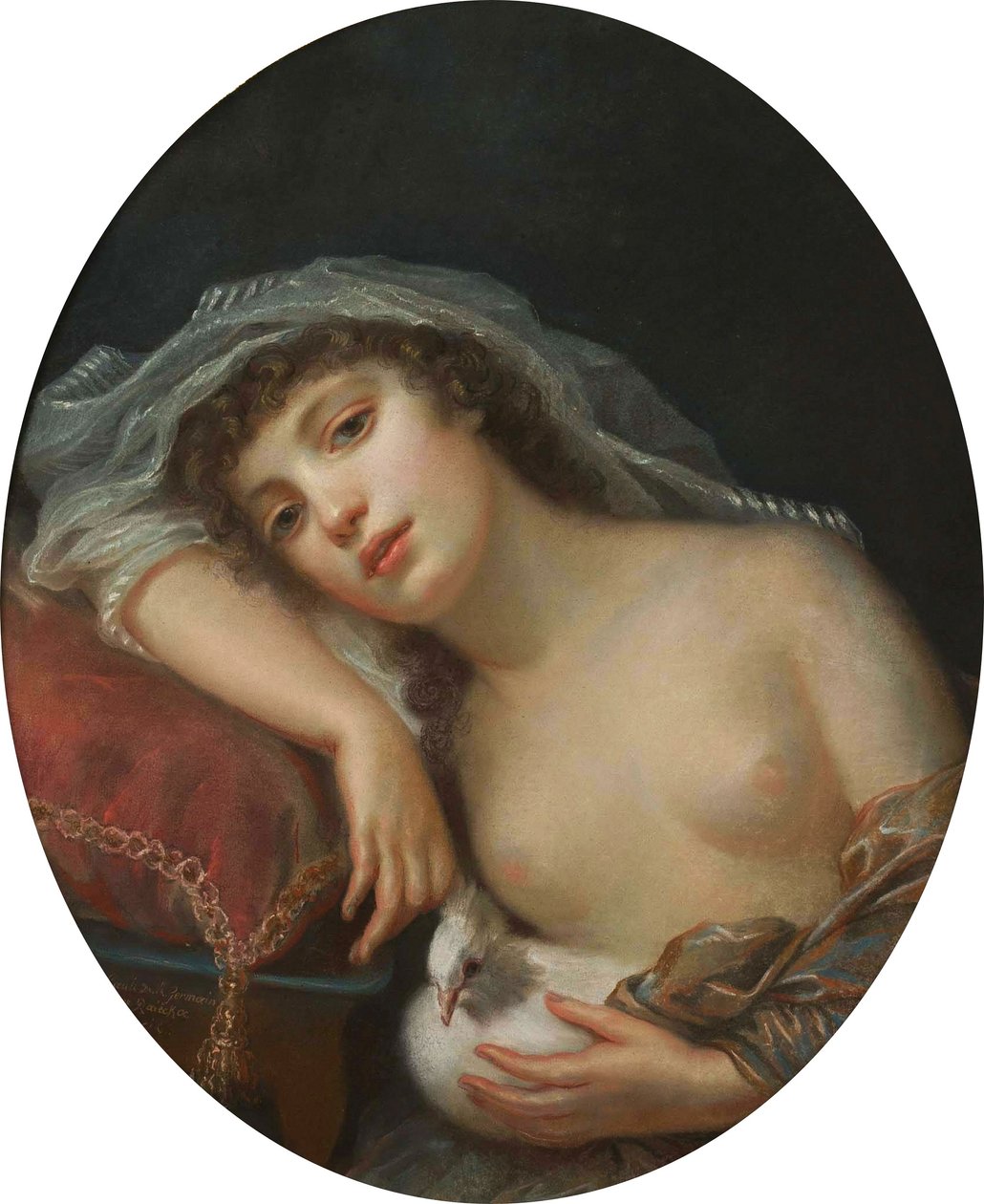 Une fille avec une colombe - Anna Rajecka