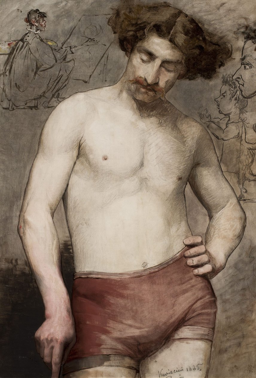 Polonais : Homme semi-nu - Étude d