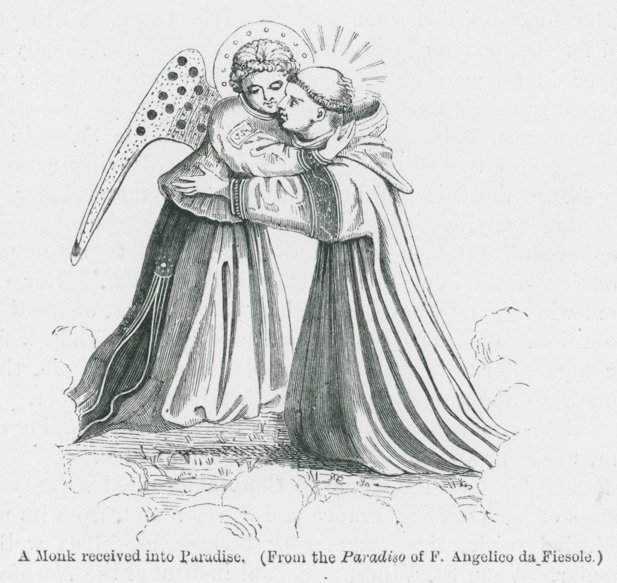 Un moine reçu au paradis (litho) - Anna Brownell Jameson