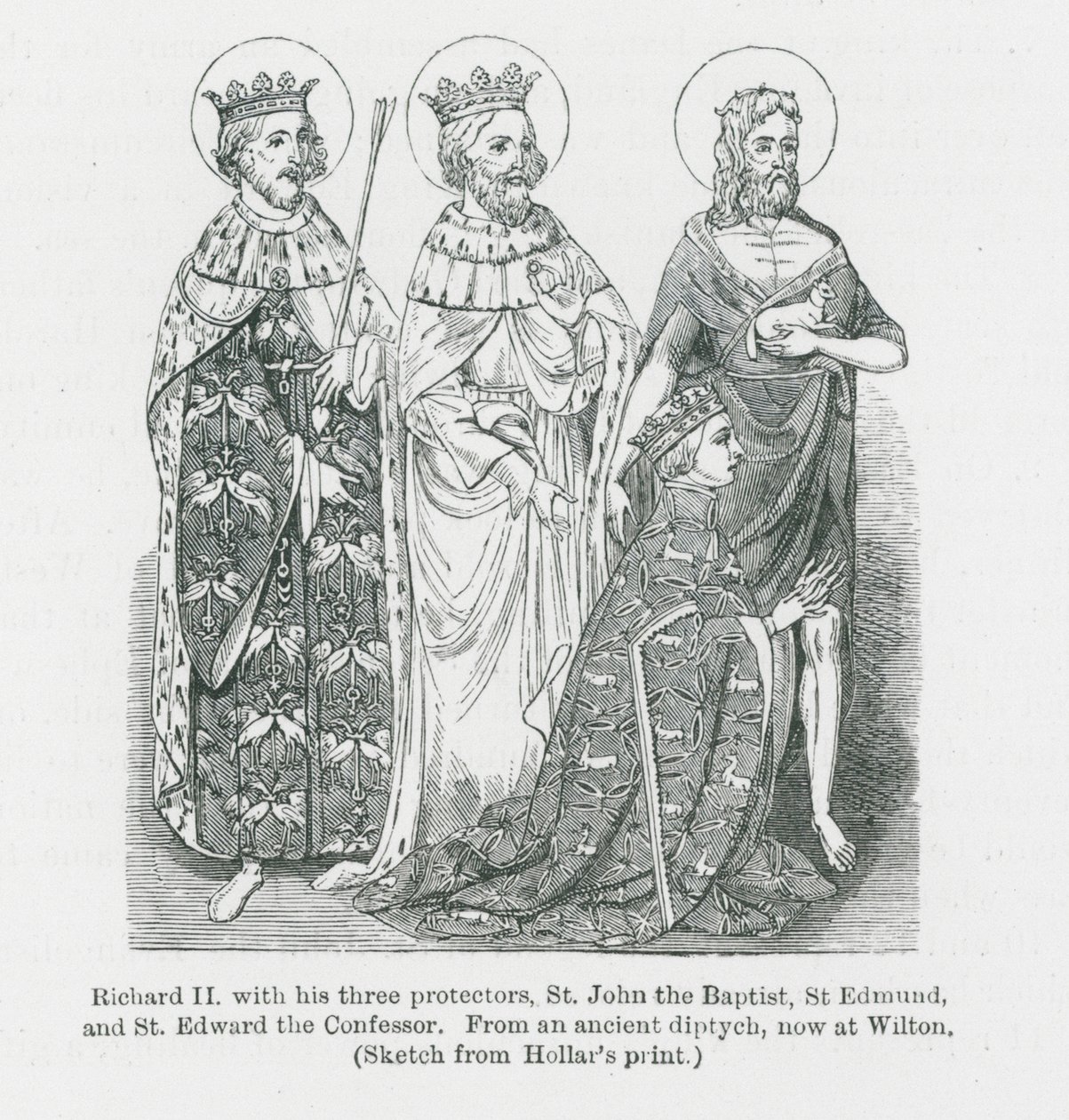 Richard II avec ses trois protecteurs, saint Jean-Baptiste, saint Edmond et saint Edouard le Confesseur, d