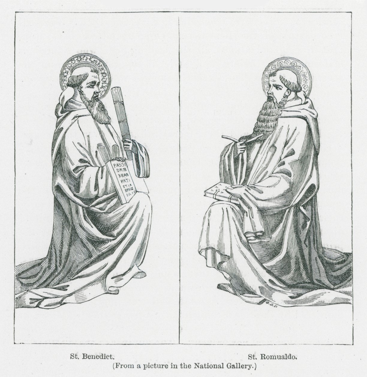 Saint Benoît, Saint Romualdo (litho) - Anna Brownell Jameson