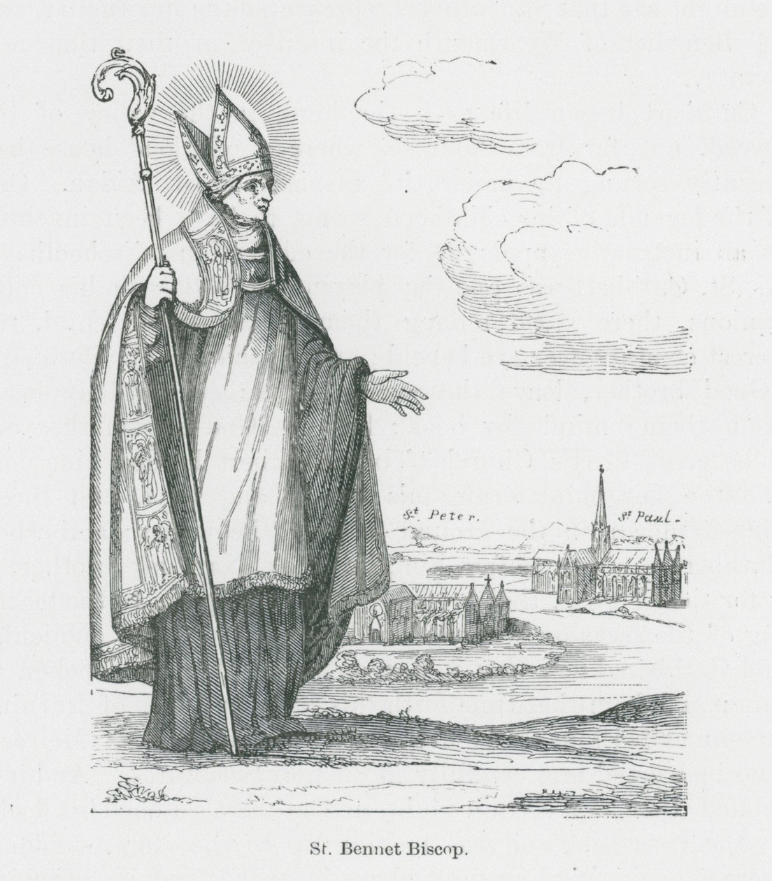 St Bennet Biscop (litho) - Anna Brownell Jameson