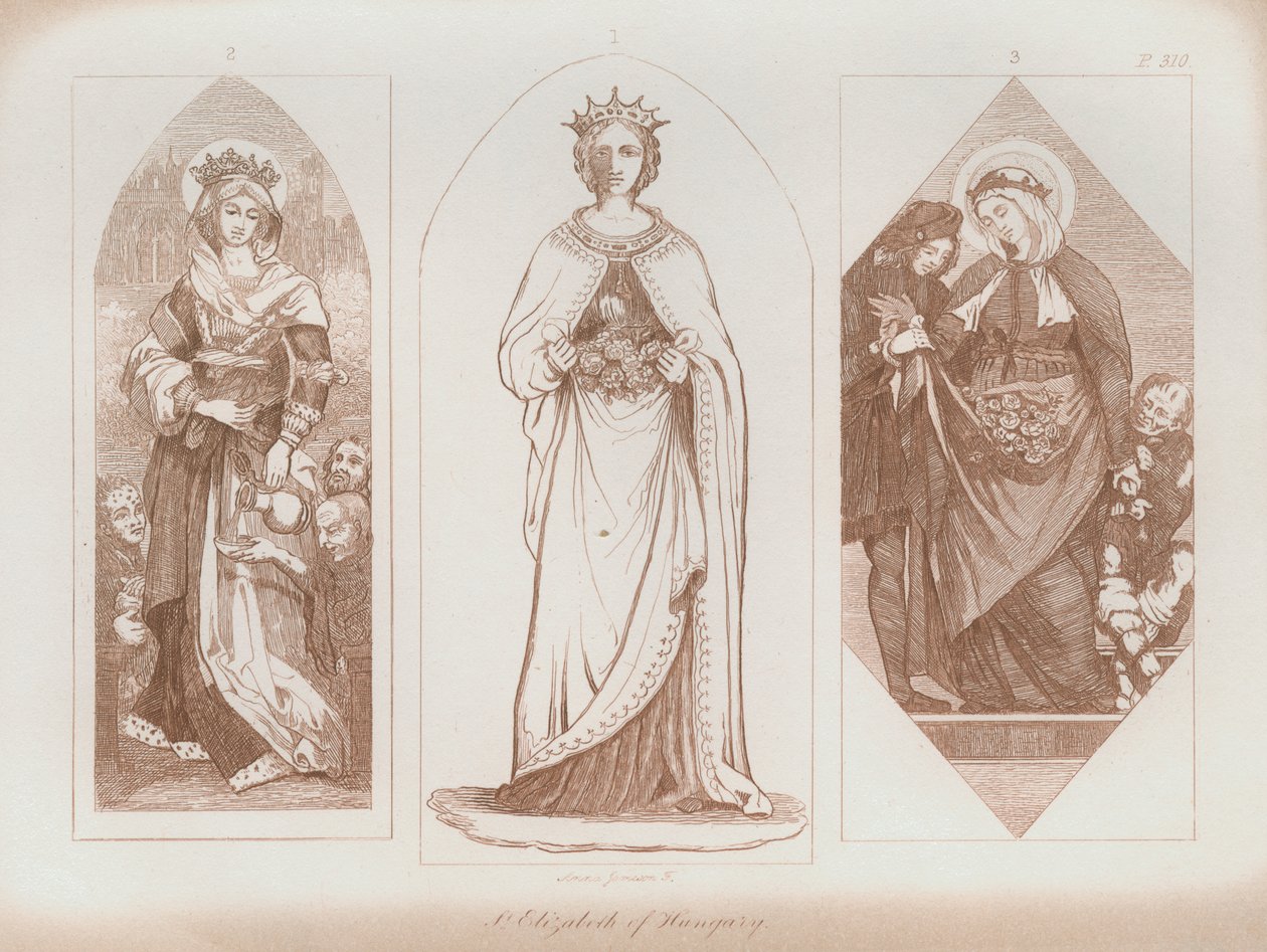 Sainte Élisabeth de Hongrie (lithographie) - Anna Brownell Jameson