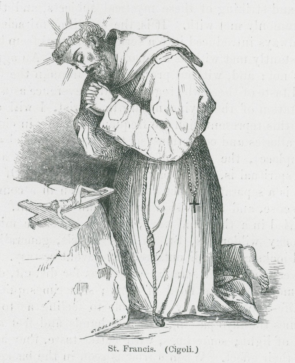 St Francis (litho) - Anna Brownell Jameson