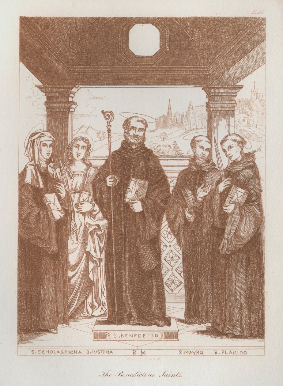 Les saints bénédictins (lithographie) - Anna Brownell Jameson