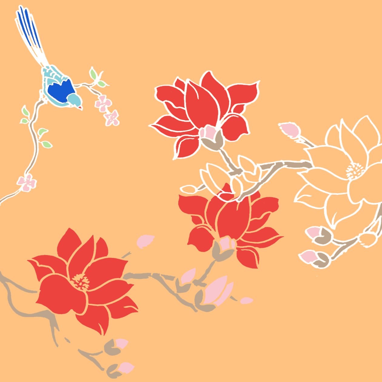 Oiseaux en fleurs - Anna Platts