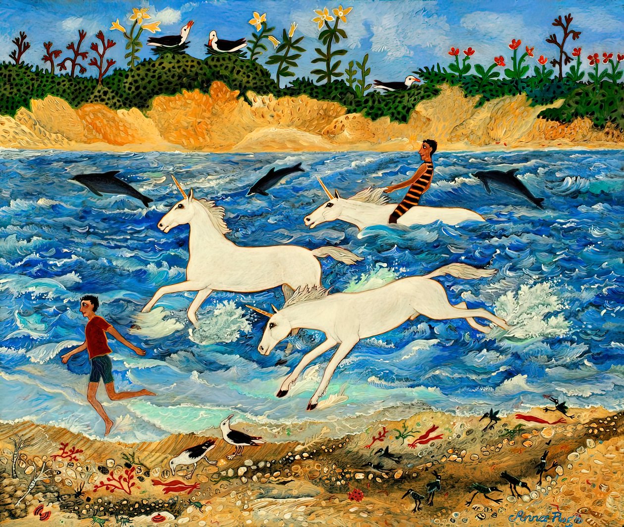 Exercer une licorne, 2012 (acrylique) - Anna Pugh