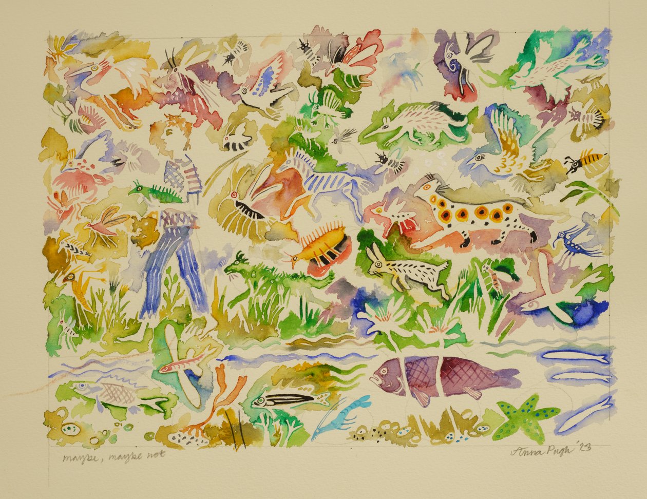 Peut-être, peut-être pas, 2023 (aquarelle) - Anna Pugh