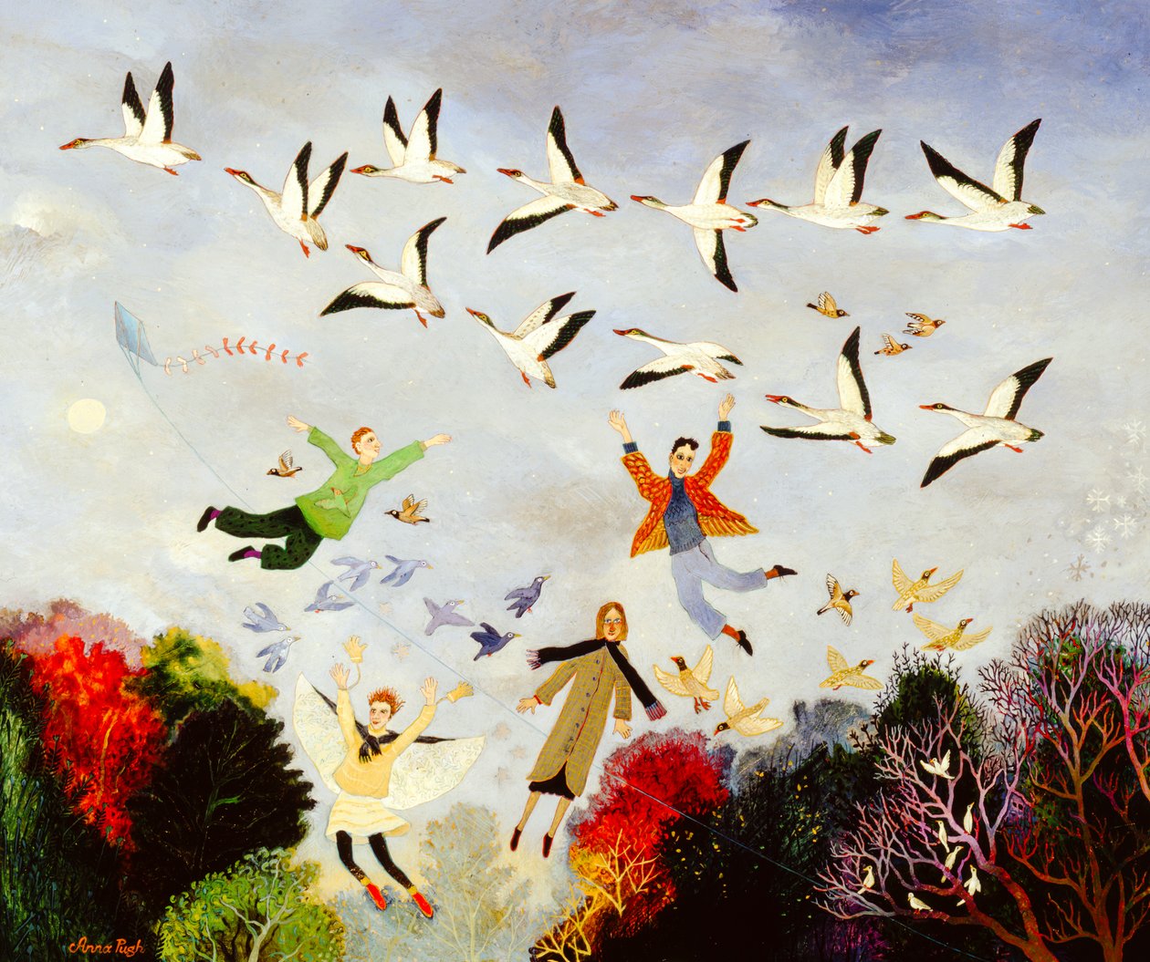 Trampoline en hiver, 2007 (acrylique) - Anna Pugh