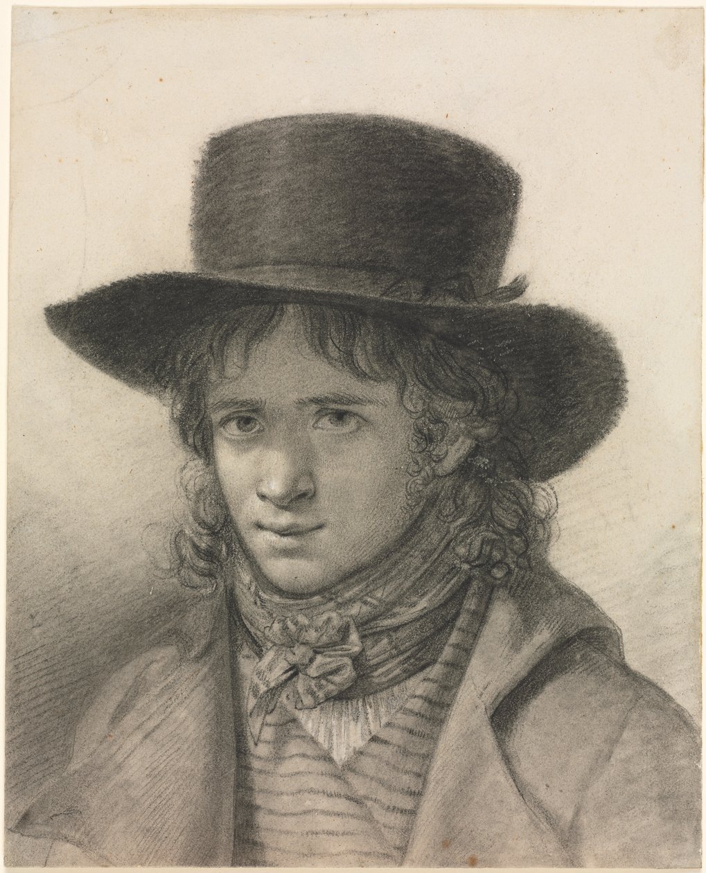 Autoportrait avec chapeau - Anne-Louis Girodet de Roucy-Trioson