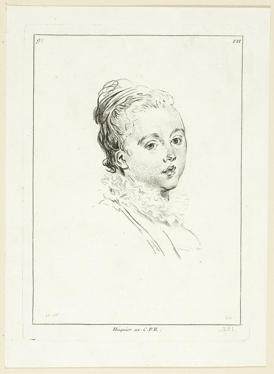 Tête de femme (tournée vers la gauche) - Anne Claude Philippe Caylus