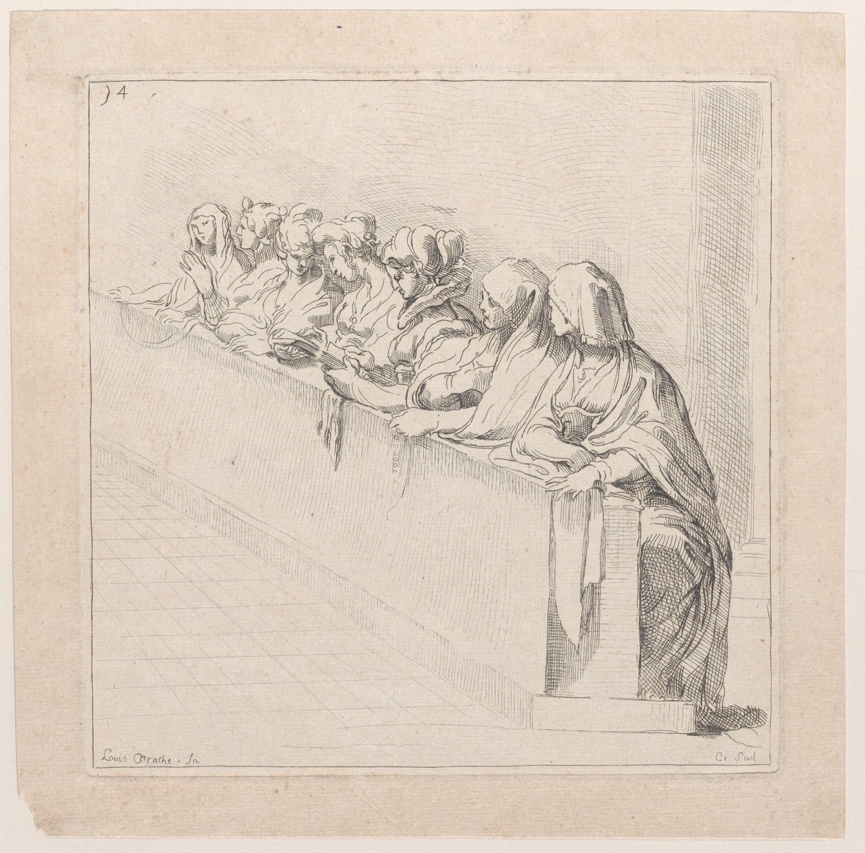 Sept Femmes Assises Derrière un Mur Bas - Anne Claude Philippe de Caylus