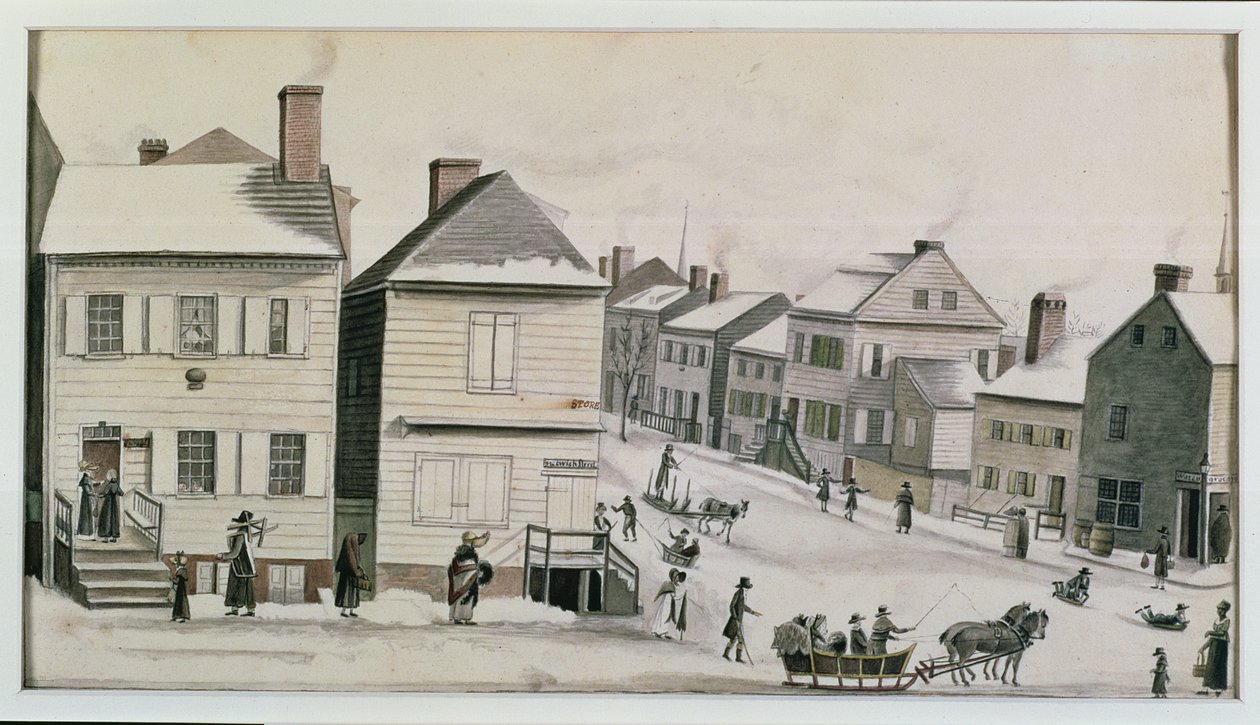 Le coin de Warren et Greenwich Street, 1809 - Anne Marguerite Hyde de Neuville