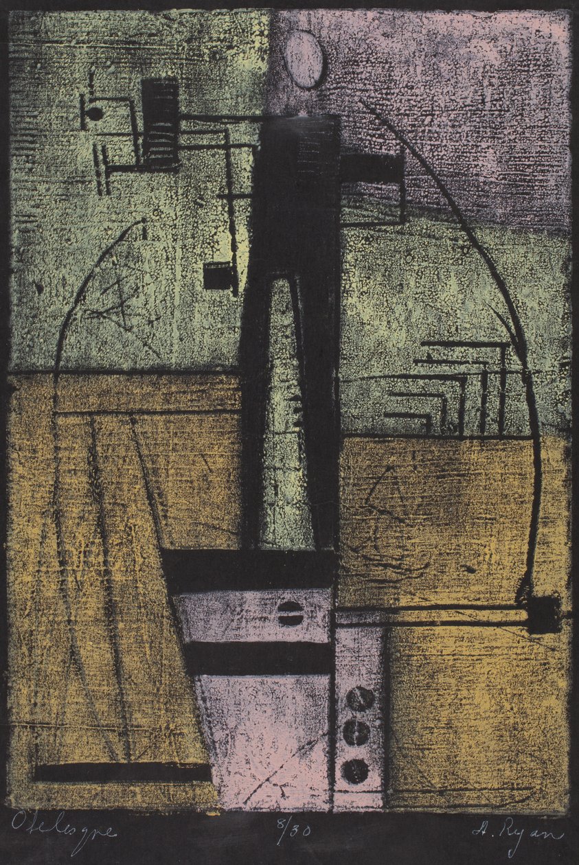 Obélisque (gravure sur bois en couleur) - Anne Ryan