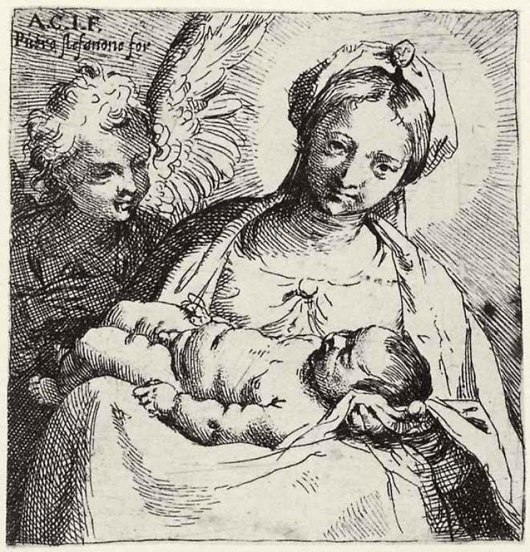 Madone et Enfant avec un Ange - Annibale Carracci