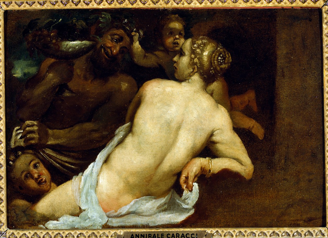 Nymphe et Satyre - Annibale Carracci