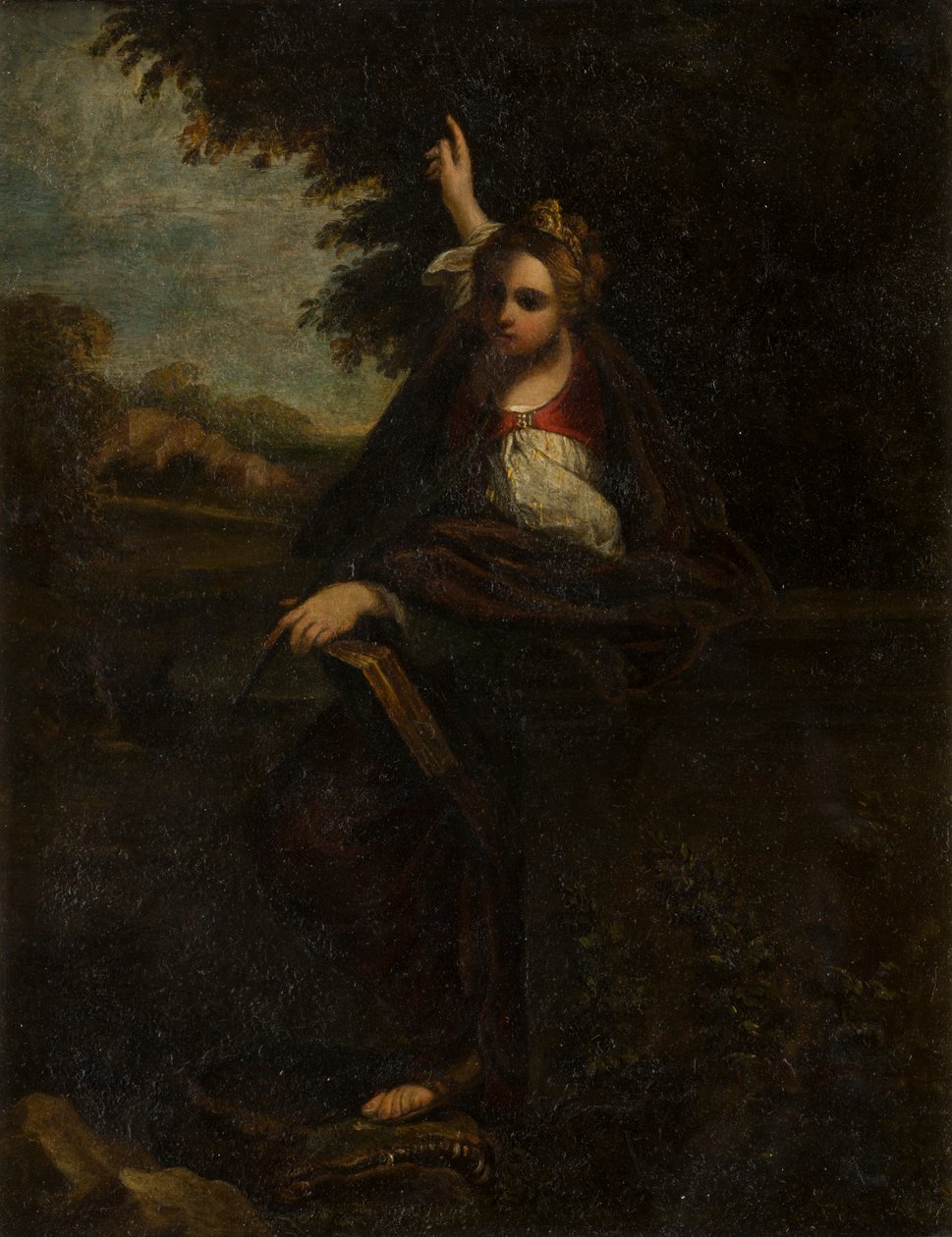 Sainte Marguerite dans un paysage : Une Sybille - Annibale (after) Carracci