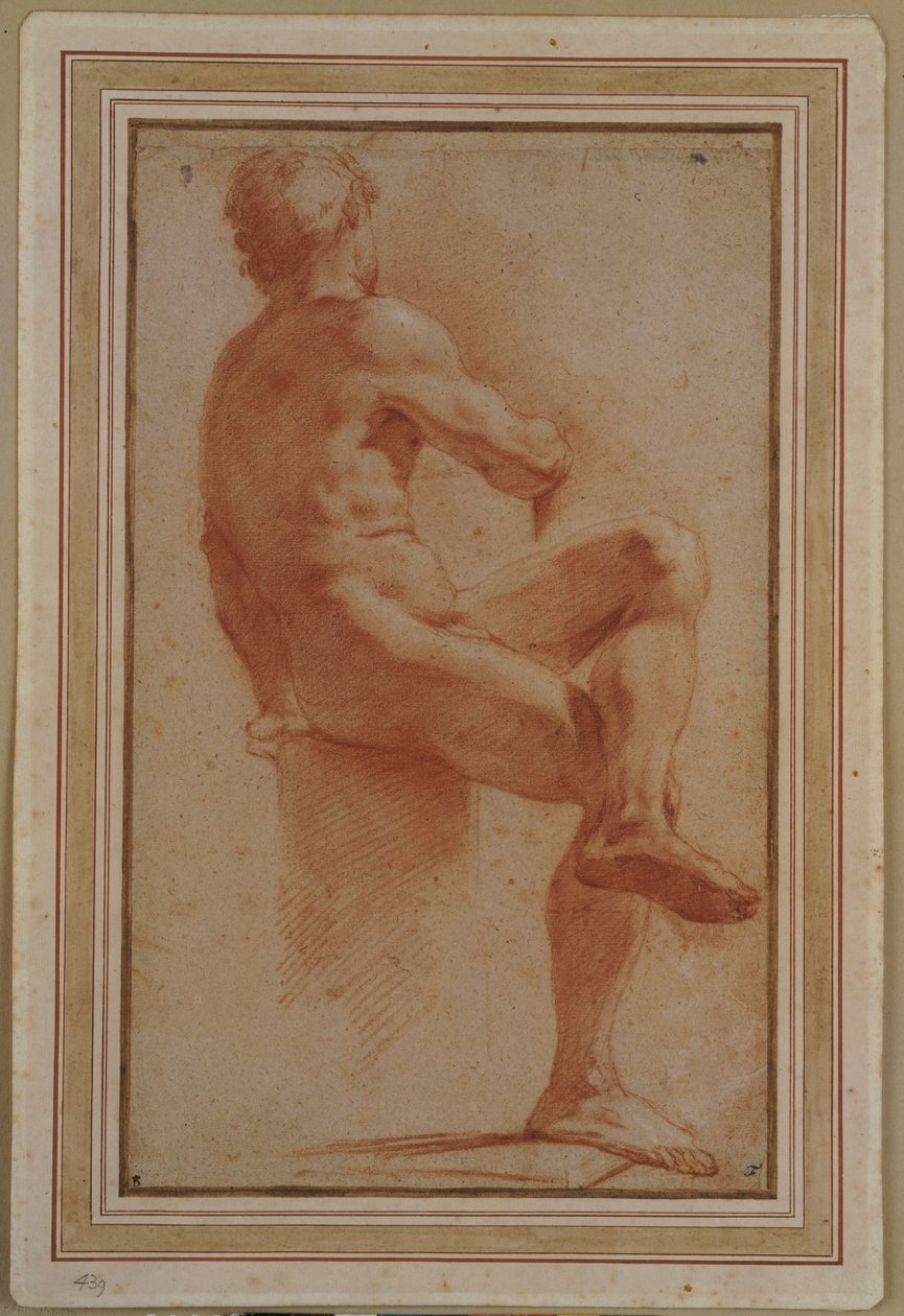 Un nu masculin assis de dos - Annibale Carracci