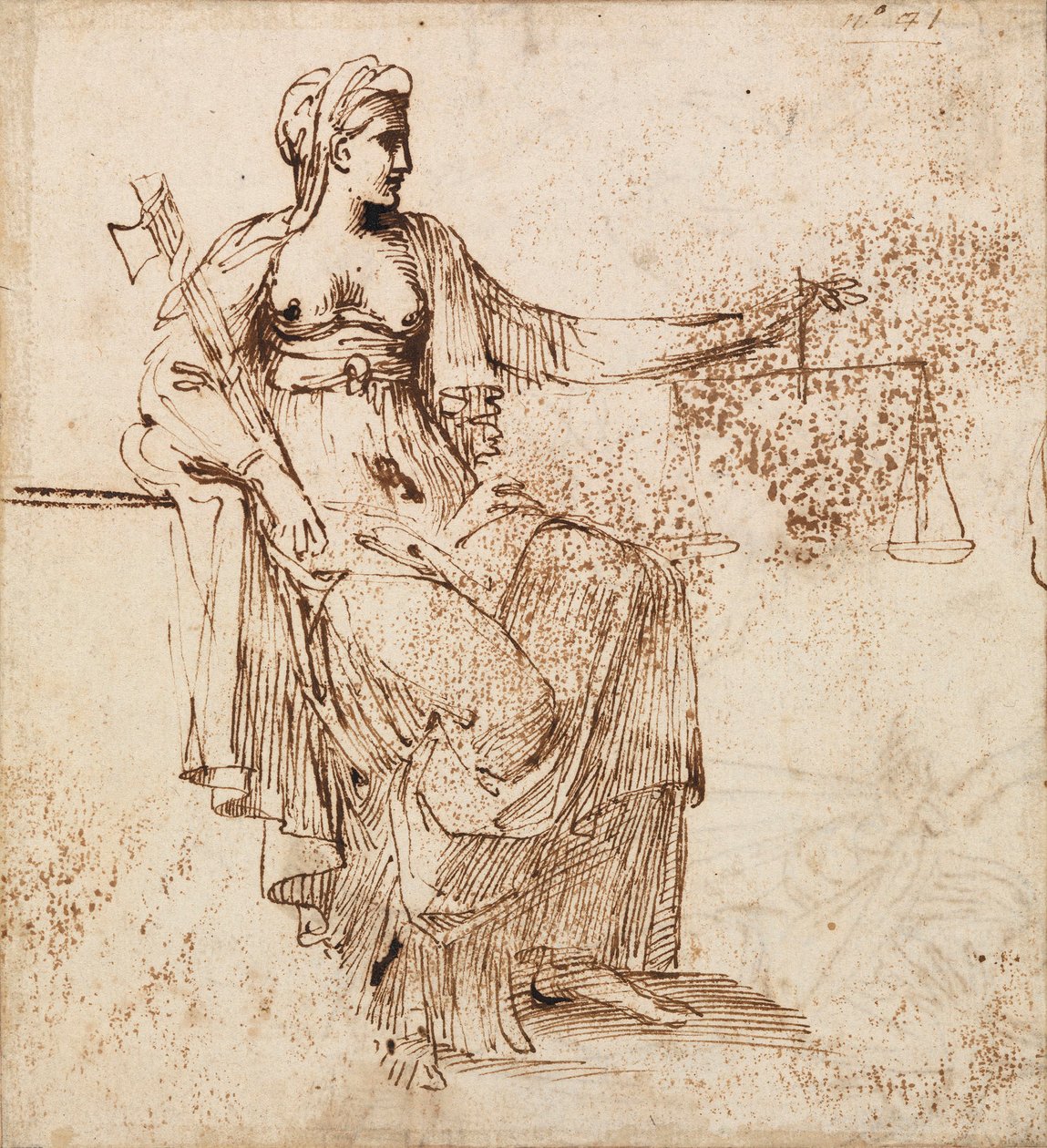 Carracci - Justice, RCIN 902146 - Annibale Carracci