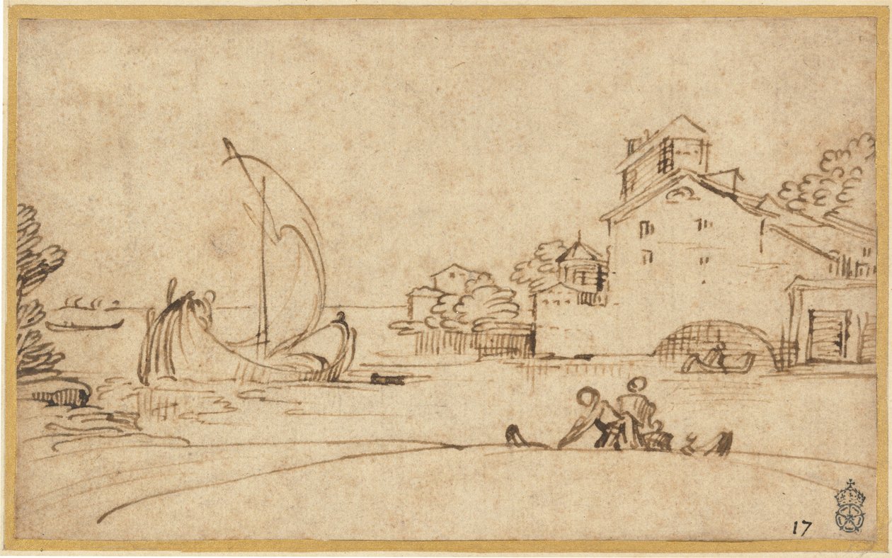 Paysage avec figures près d