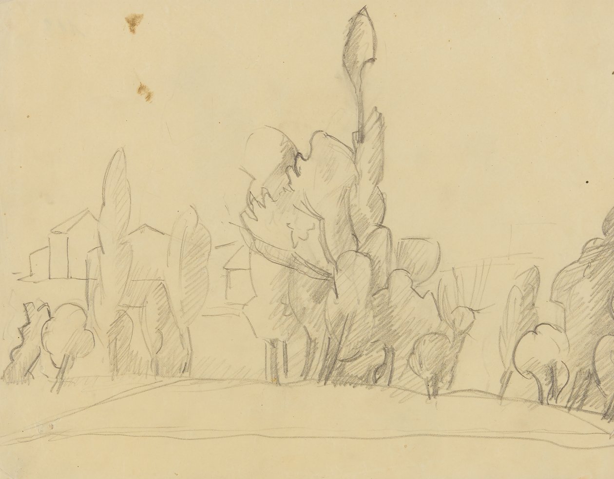 Paysage avec des maisons - Anny Dollschein